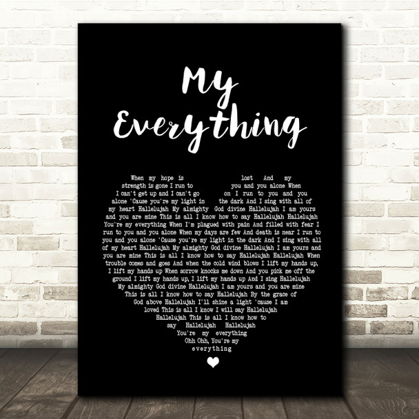 Owl City My Everything Black Heart Song Lyric Quote Print