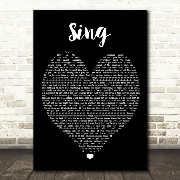 Sing Ed Sheeran Black Heart Quote Song Lyric Print