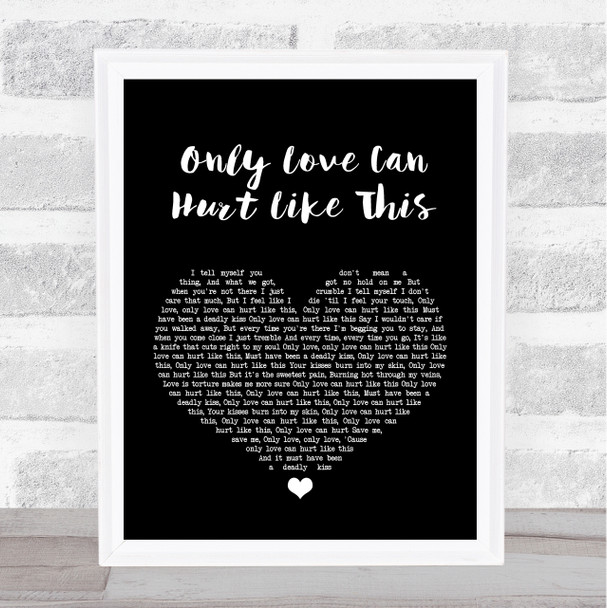 Paloma Faith Only Love Can Hurt Like This Black Heart Song Lyric Quote Print