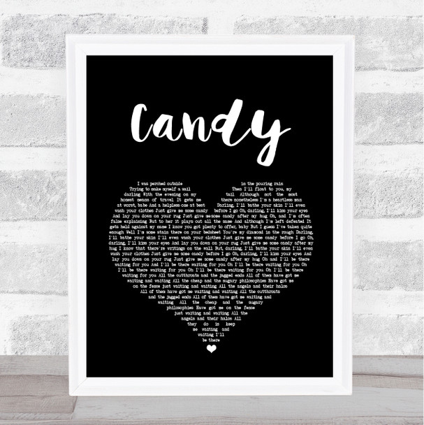 Paolo Nutini Candy Black Heart Song Lyric Quote Print