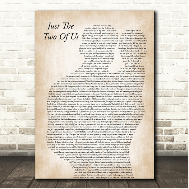 Will Smith Just The Two Of Us Father & Baby Song Lyric Print