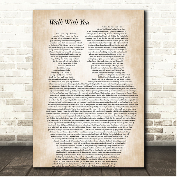 Edwin McCain Walk With You Father & Child Song Lyric Print