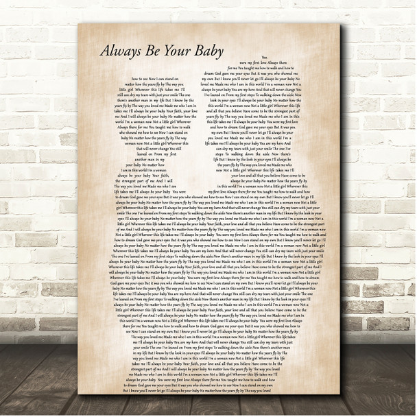 Natalie Grant Always Be Your Baby Father & Child Song Lyric Print