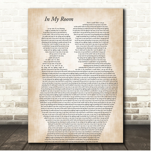Beach Boys In My Room Father & Child Song Lyric Print