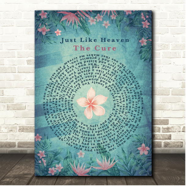 The Cure Just Like Heaven Flowers Shabby Chic Vinyl Record Song Lyric Print