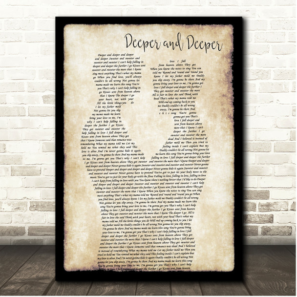 Madonna Deeper and Deeper Gay Couple Dancing Song Lyric Print