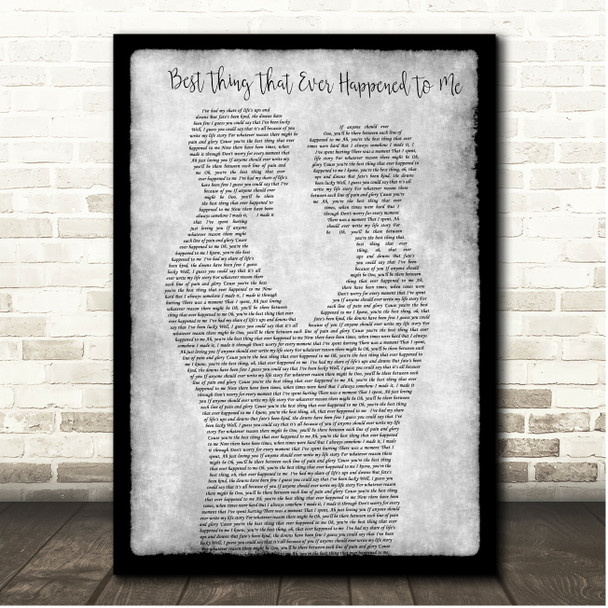 Gladys Knight & The Pips Best Thing That Ever Happened To Me Grey Black Border Gay Men Song Lyric Print