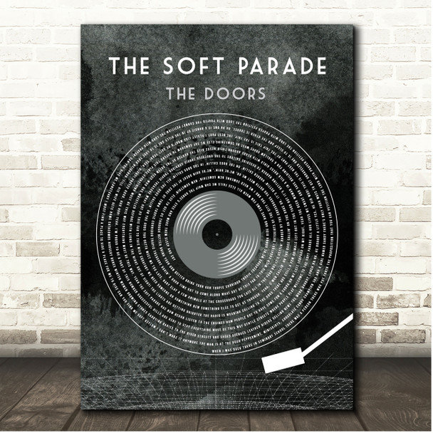 The Doors The Soft Parade Grunge Grey Vinyl Record Song Lyric Print