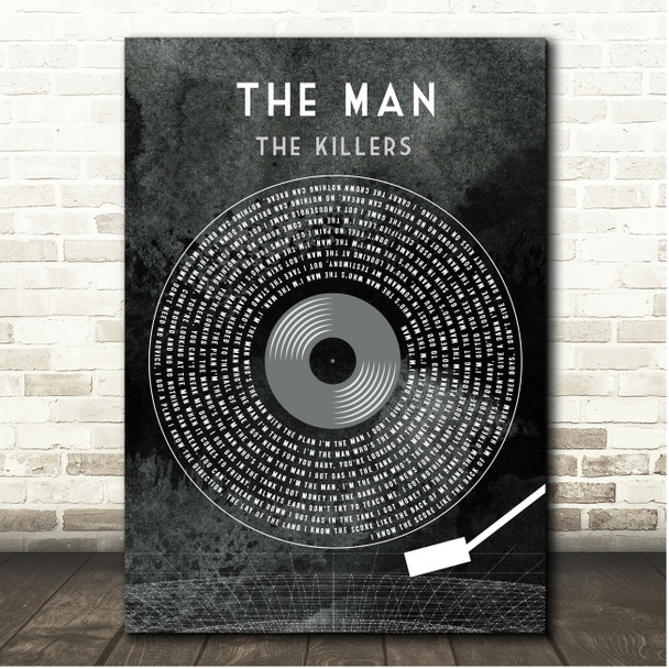 The Killers The Man Grunge Grey Vinyl Record Song Lyric Print