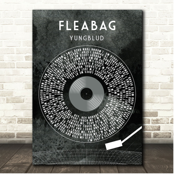 YUNGBLUD Fleabag Grunge Grey Vinyl Record Song Lyric Print