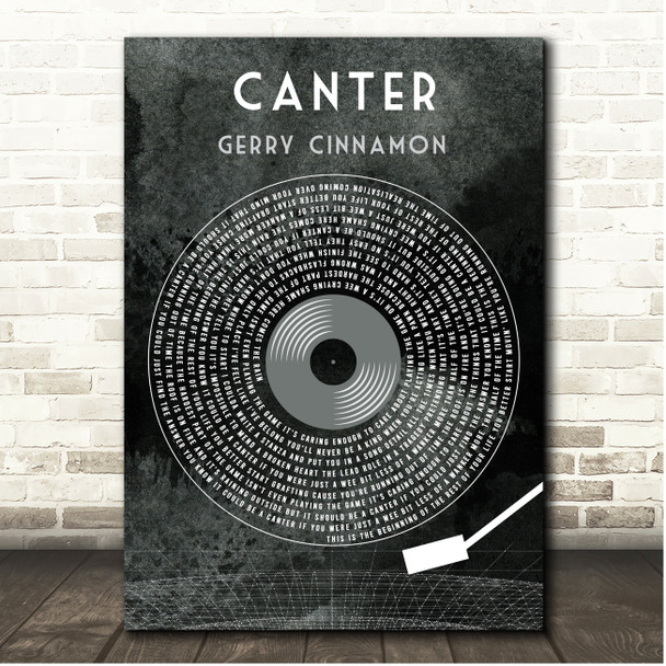 Gerry Cinnamon Canter Grunge Grey Vinyl Record Song Lyric Print