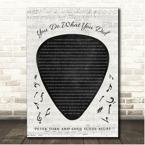 Peter Tork and Shoe Suede Blues You Do What You Did Guitar Pick Plectrum Song Lyric Print