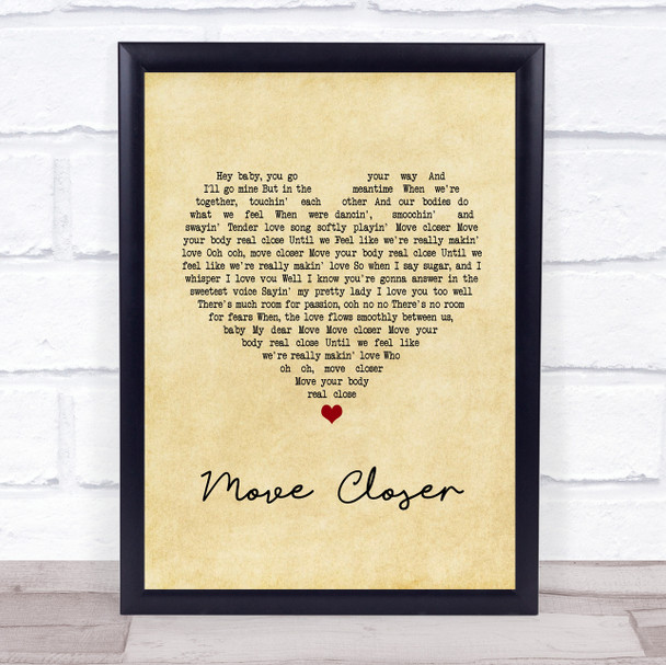 Phyllis Nelson Move Closer Vintage Heart Song Lyric Quote Print