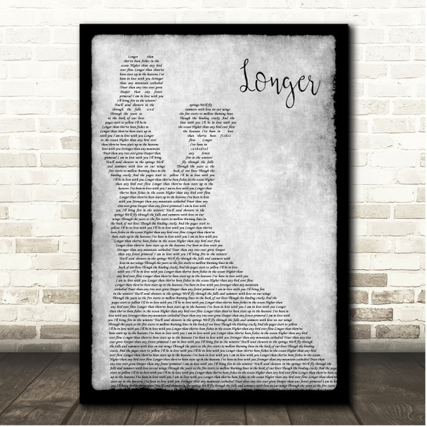 Dan Fogelberg Longer Grey Couple Dancing Song Lyric Print
