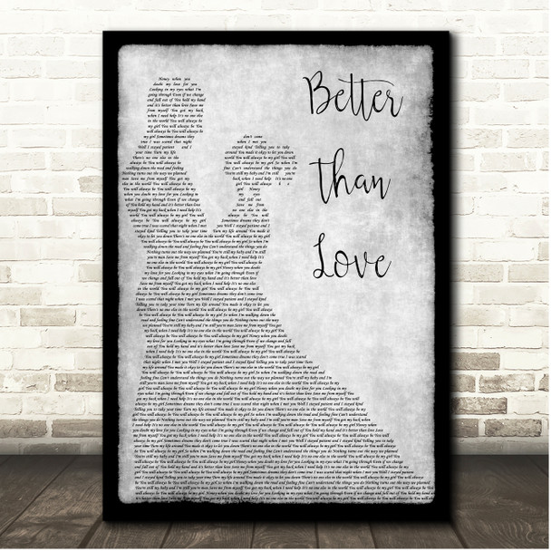 Griffin House Better Than Love Grey Couple Dancing Song Lyric Print