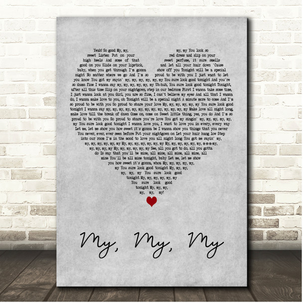 Johnny Gill My, My, My Grey Heart Song Lyric Print