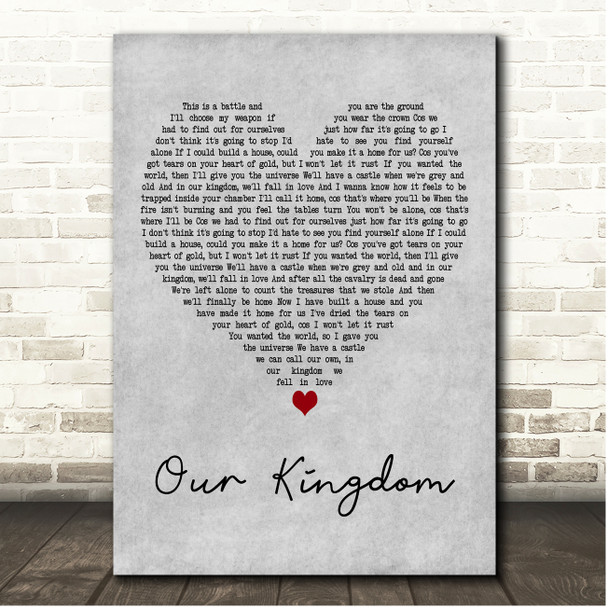 Led By Lanterns Our Kingdom Grey Heart Song Lyric Print