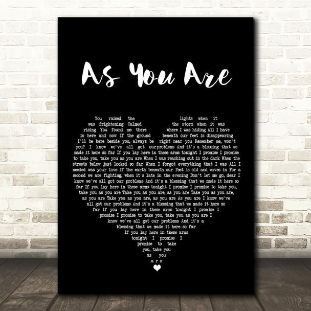 Rag n Bone Man As You Are Black Heart Song Lyric Quote Print