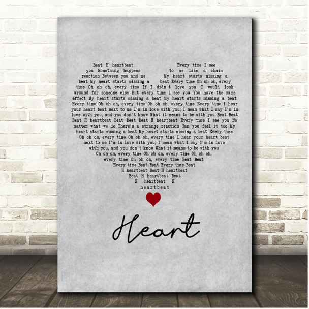 Pet Shop Boys Heart Grey Heart Song Lyric Print