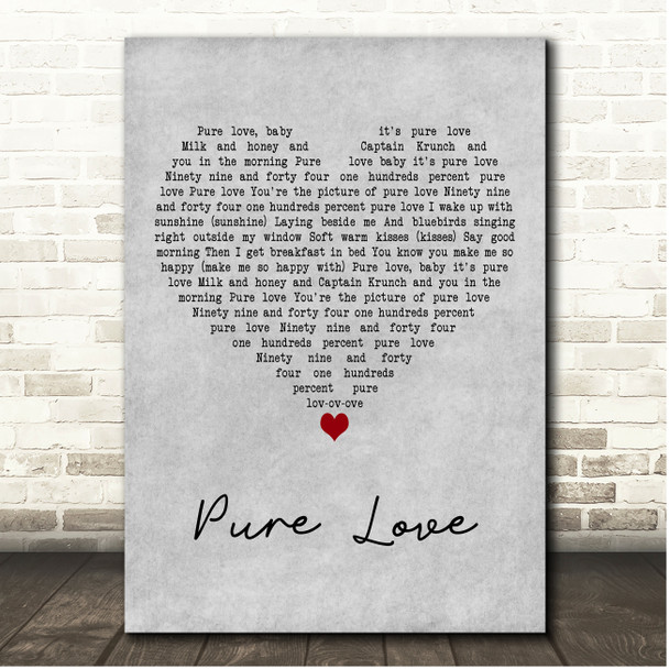 Ronnie Milsap Pure Love Grey Heart Song Lyric Print