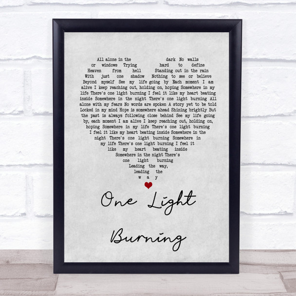 Richie Sambora One Light Burning Grey Heart Song Lyric Quote Print