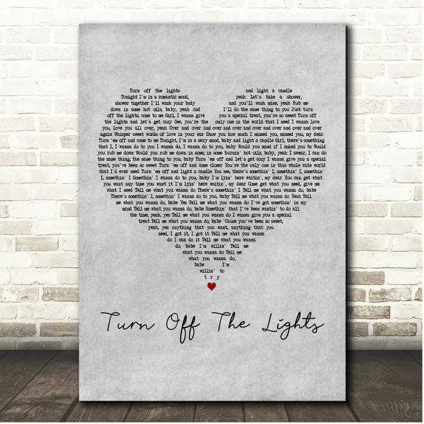 Teddy Pendergrass Turn Off The Lights Grey Heart Song Lyric Print