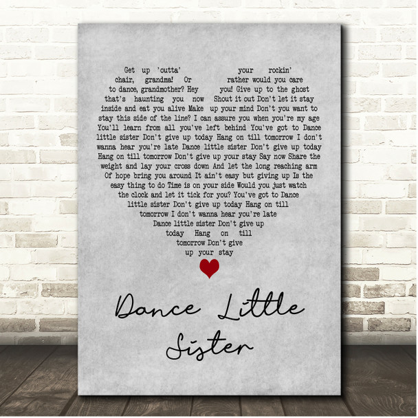 Terence Trent Drby Dance Little Sister Grey Heart Song Lyric Print