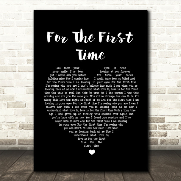 Rod Stewart For The First Time Black Heart Song Lyric Quote Print