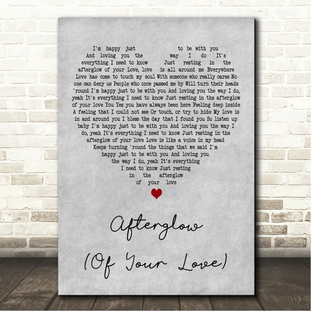 The Small Faces Afterglow (Of Your Love) Grey Heart Song Lyric Print