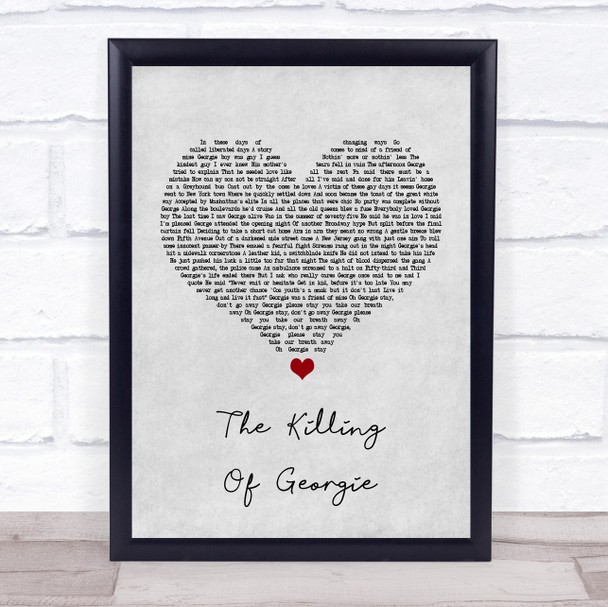 Rod Stewart The Killing Of Georgie Grey Heart Song Lyric Quote Print