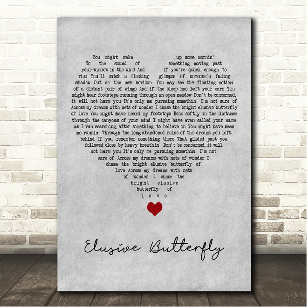 Bob Lind Elusive Butterfly Grey Heart Song Lyric Print