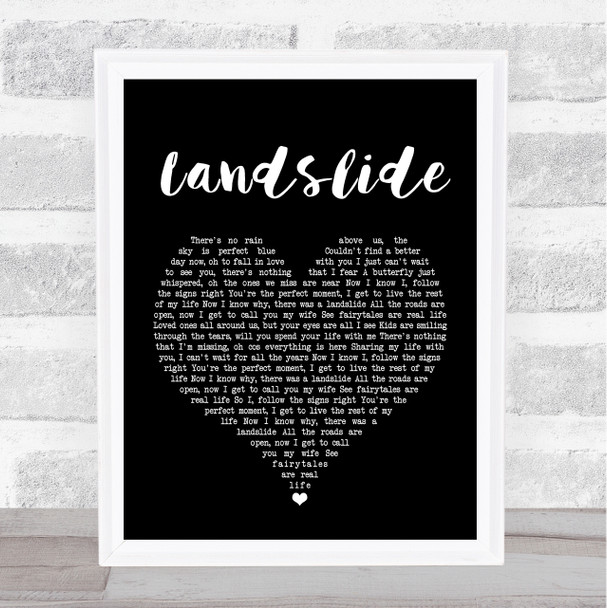 Ronan Keating Landslide Black Heart Song Lyric Quote Print