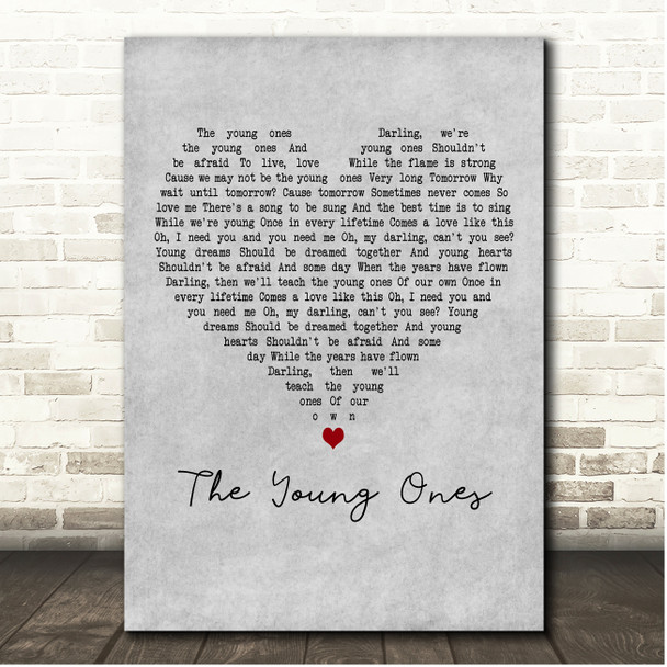 Cliff Richard The Young Ones Grey Heart Song Lyric Print