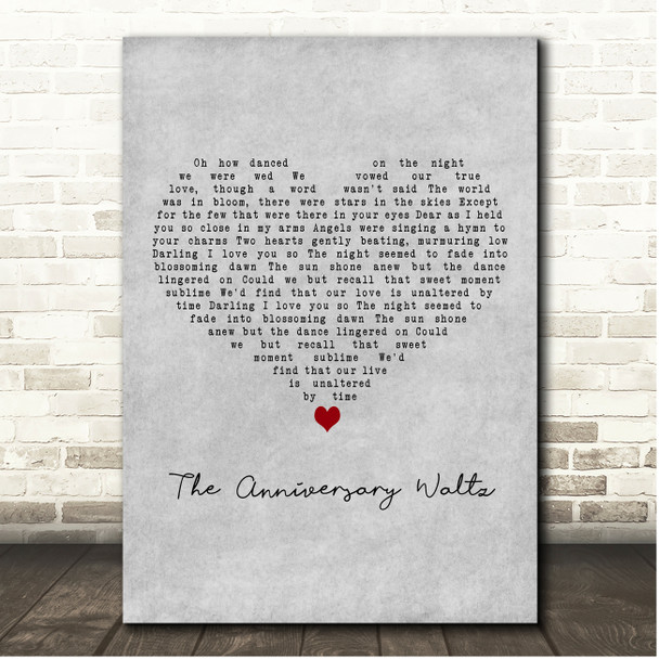 Al Jolson The Anniversary Waltz Grey Heart Song Lyric Print