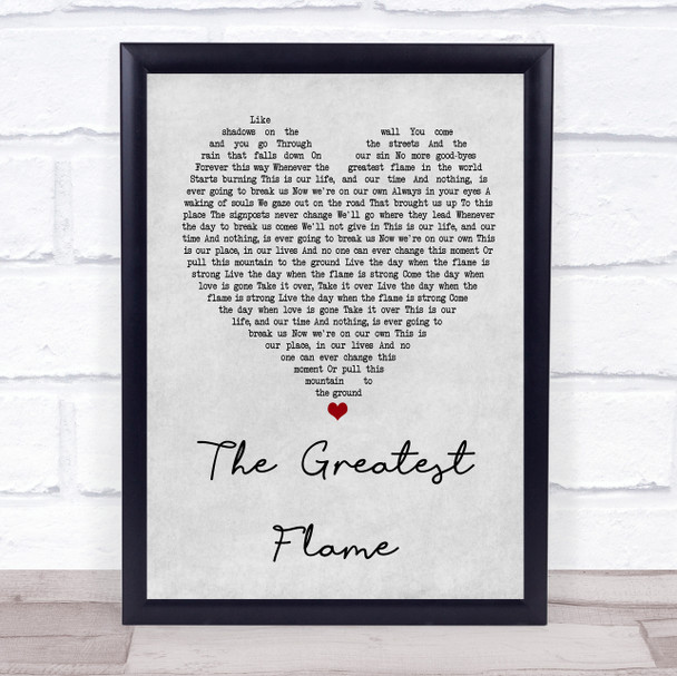 Runrig The Greatest Flame Grey Heart Song Lyric Quote Print