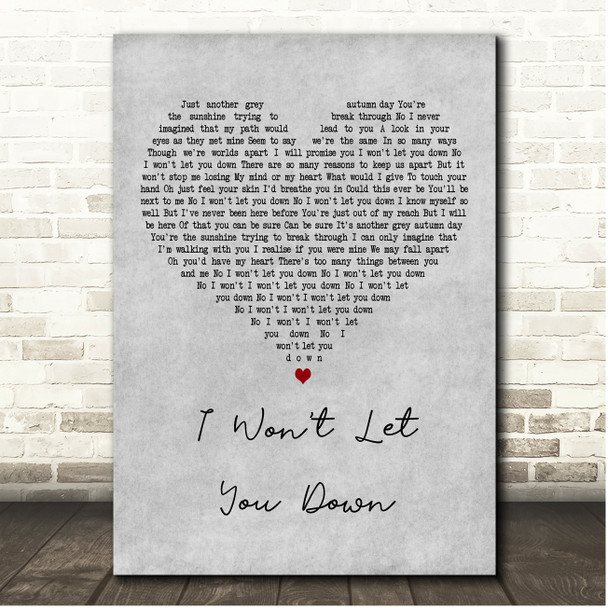 Alex Clare I Won't Let You Down Grey Heart Song Lyric Print
