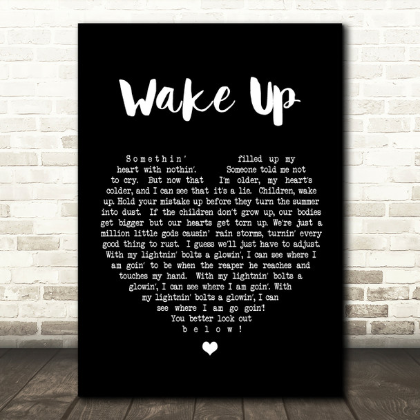 Arcade Fire Wake Up Black Heart Song Lyric Quote Print