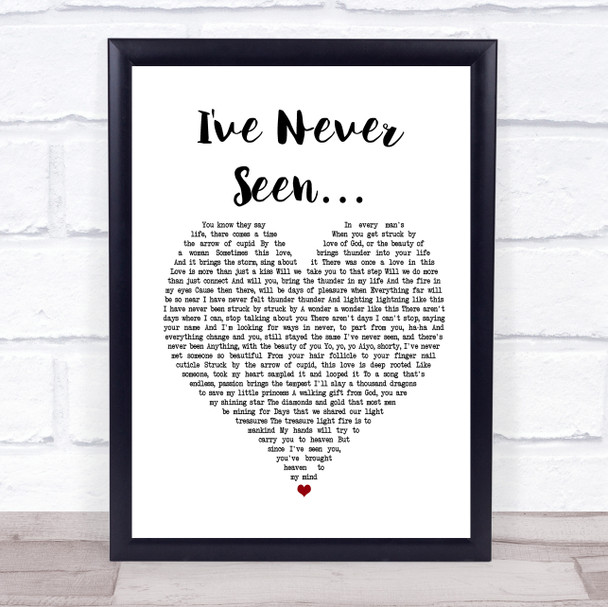 RZA feat. Xavier Naidoo I've Never Seen?à White Heart Song Lyric Quote Print
