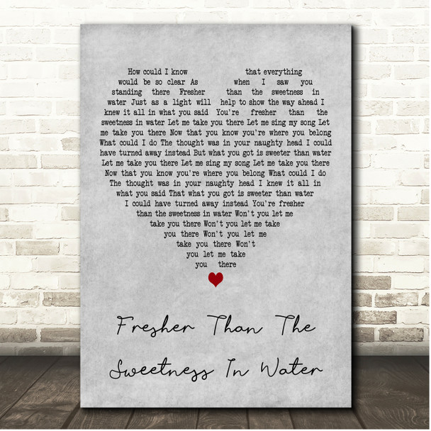 Honeybus Fresher Than The Sweetness In Water Grey Heart Song Lyric Print