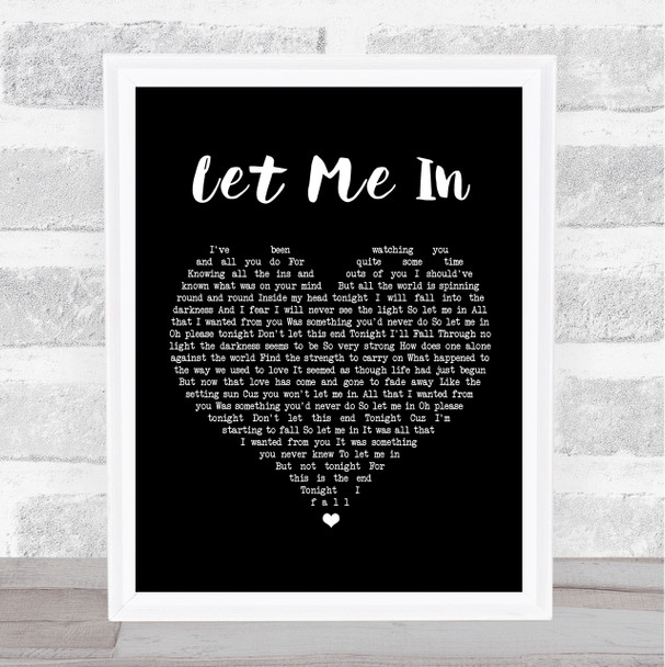 Save Ferris Let Me In Black Heart Song Lyric Quote Print