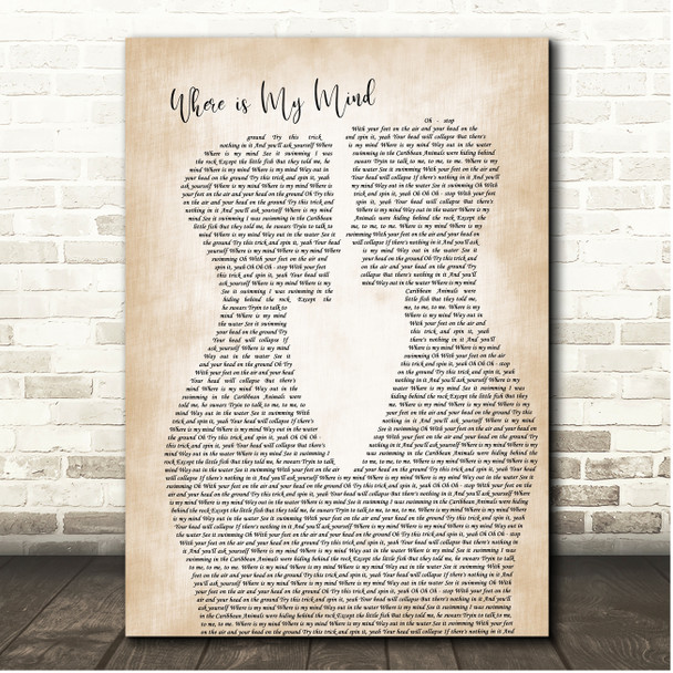 Pixies Where is My Mind Gay Male Couple Song Lyric Print