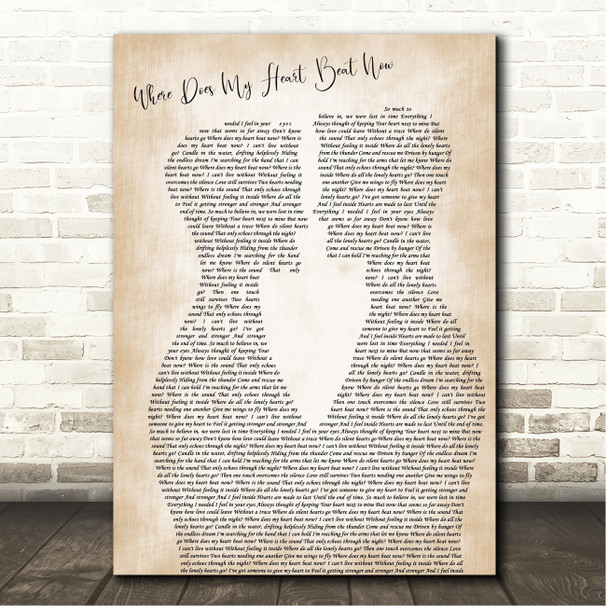 Céline Dion Where Does My Heart Beat Now Gay Male Couple Song Lyric Print