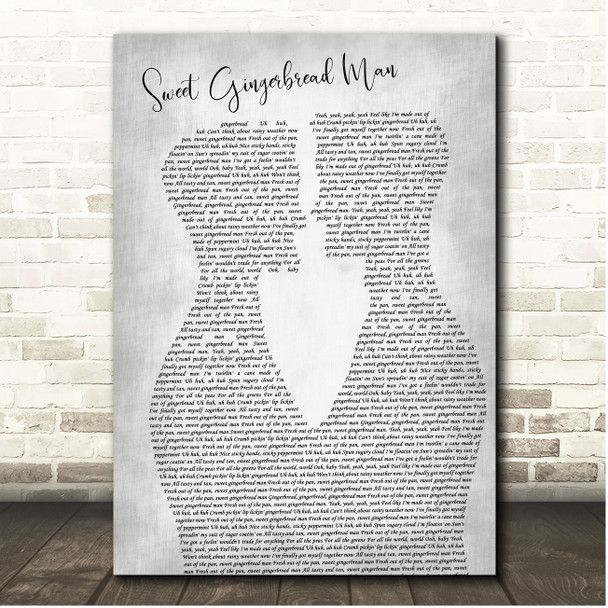 Sammy Davis Jr. Sweet Gingerbread Man Grey Gay Plain Couple Song Lyric Print