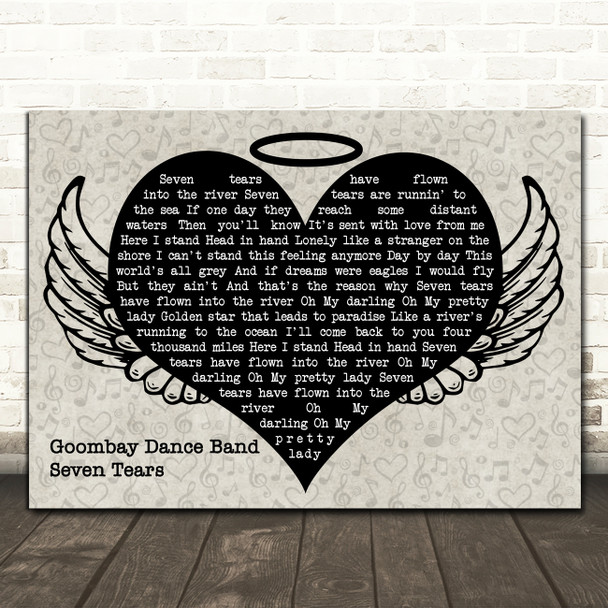 Goombay Dance Band Seven Tears Heart Angel Wings Halo Song Lyric Print