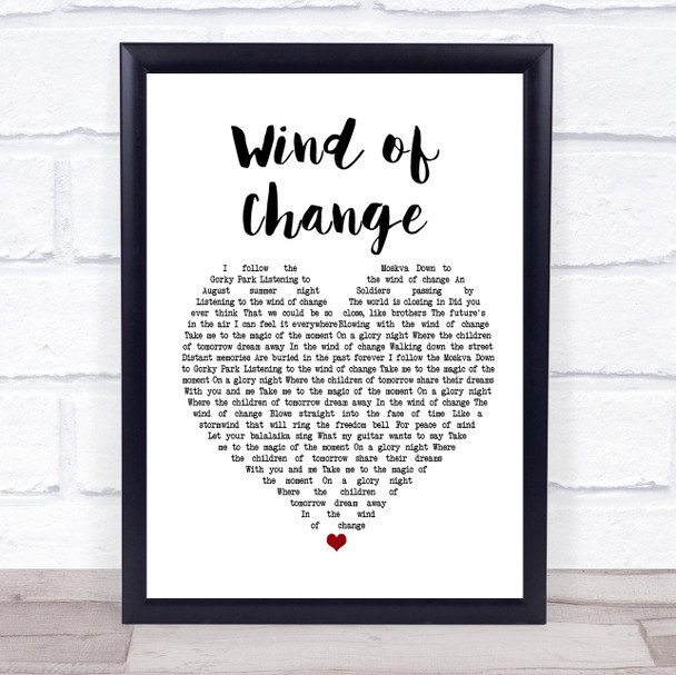 Scorpions Wind of Change White Heart Song Lyric Quote Print