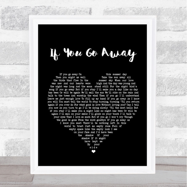 Scott Walker If You Go Away Black Heart Song Lyric Quote Print