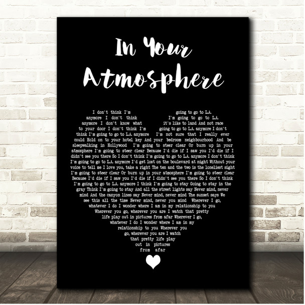 John Mayer In Your Atmosphere Black Heart Song Lyric Print