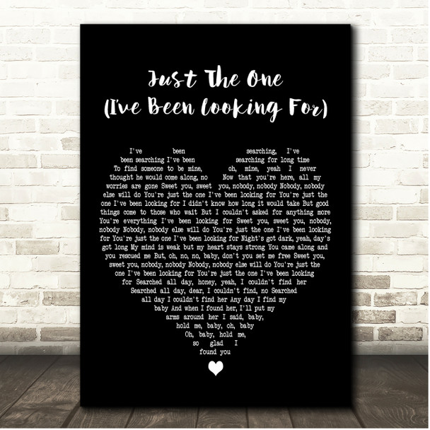 Johnnie Taylor Just The One (Ive Been Looking For) Black Heart Song Lyric Print