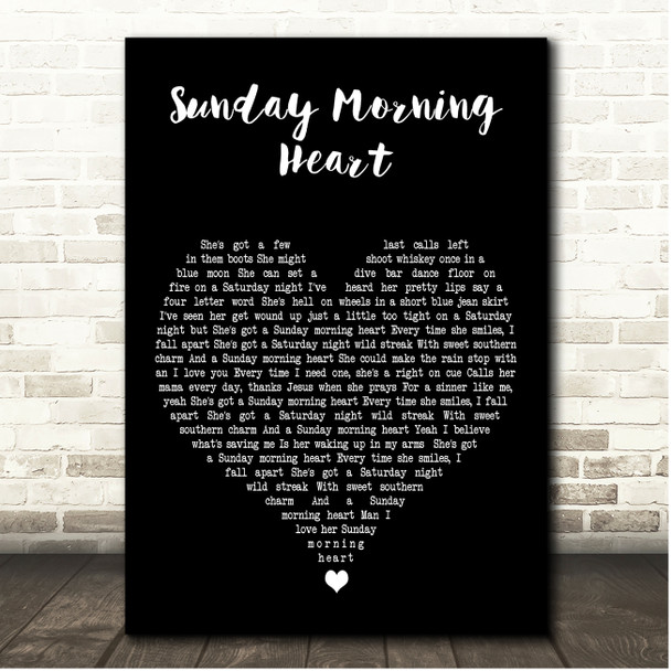 Jon Langston Sunday Morning Heart Black Heart Song Lyric Print