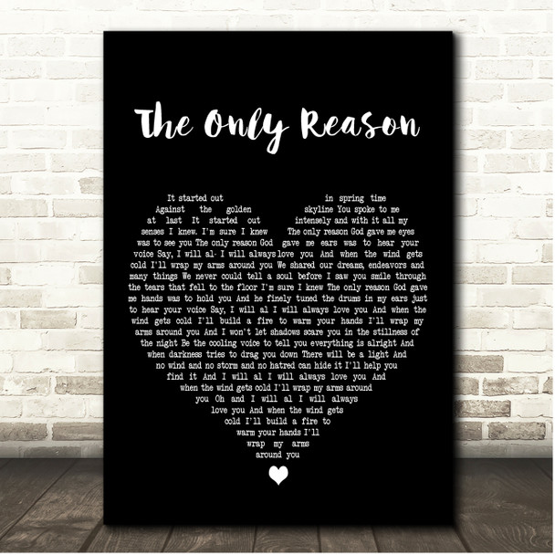 JP Cooper The Only Reason Black Heart Song Lyric Print
